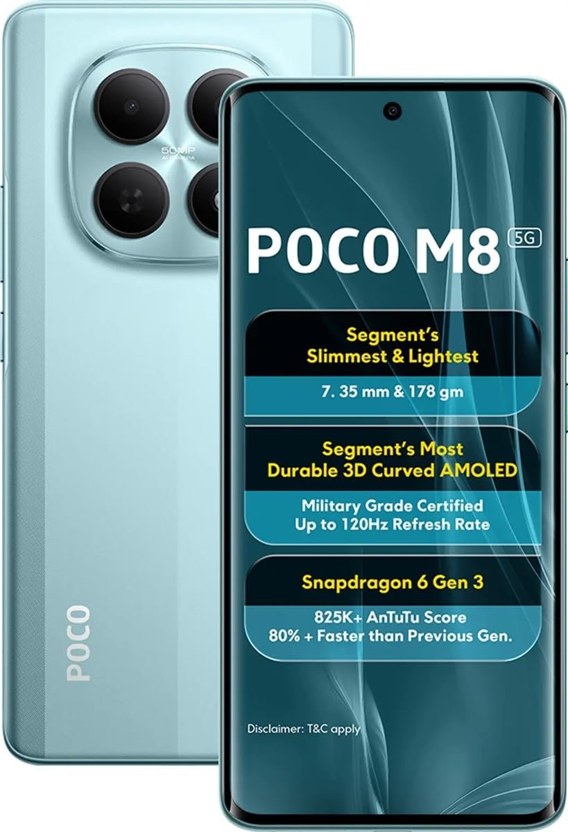 Poco M8 5G Glacial Blue 8GB RAM 256GB ROM