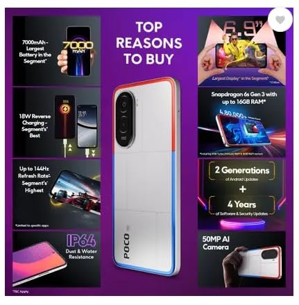 POCO M7 Plus 5G, Chrome Silver (4GB, 128GB)